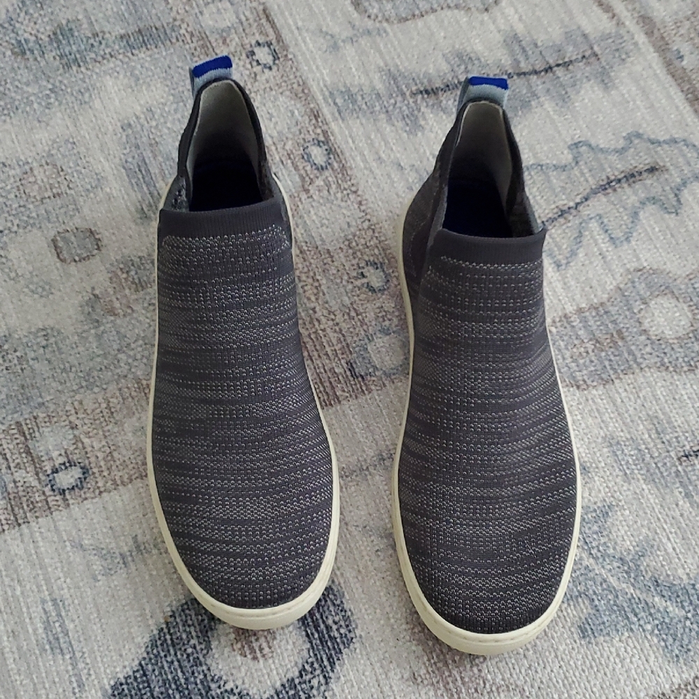 Rothy's The Chelsea Knitted Ankle Sneaker Boots "Graphite Melange" Sz7.5